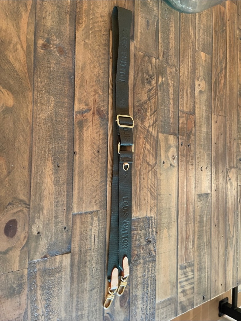 Adjustable green crossbody strap
